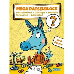 Mega Rätselblock – Kreuzworträtsel, Quizfragen, Knobeleien, Wörterrätsel, Zahlenrätsel