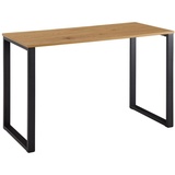 Wohnling Schreibtisch eiche rechteckig, U-Fuß-Gestell schwarz 120,0 x 60,0 cm