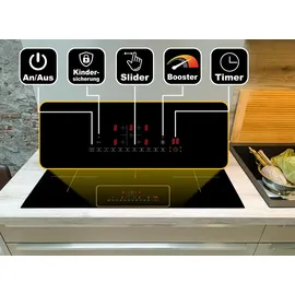Acopino Glaskeramik Kochfeld Induktion autark 77cm KMI5 mit Sensor Touch Control, 5 Kochzonen