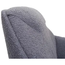 Mendler Lounge-Sessel HWC-J77, Cocktailsessel Sessel, Bouclé Stoff Metall ~ dunkelgrau