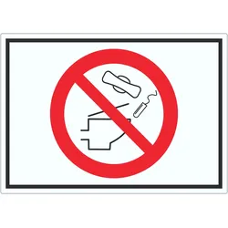 Keine Binden und Tampons ins WC werfen Symbol Aufkleber A3 (297x420mm)