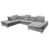 ed exciting design Wohnlandschaft MELFI U-Form, mit Bettfunktion, Bettkasten, Nierenkissen, frei im Raum stellbar