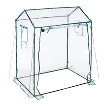 Relaxdays Foliengewächshaus Kunststoff Transparent 152 cm x 132 cm