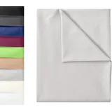 Green Mark Textilien Klassische Bettlaken | Betttuch | Laken | Leintuch | Haustuch 100% Baumwolle ohne Gummizug vielen Größen und Farben Größe: 150x250 cm, Silber gra