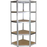 Trutzholm Eckregal Stahl 180x75x40 cm silber