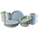 Thomas Trend Colour Mixed II Frühstücksset 18-tlg, Moon Grey, Moss Green, Arctic Blue