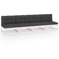 vidaXL 4-Sitzer-Gartensofa mit Kissen Kiefer Massivholz