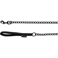 Karlie Hundeleine – Kettenleine mit Neopren-Griff – 1m x 17mm – Flamingo Trero Schwarz – Metall & Nylon – Beschläge matt schwarz