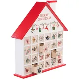 Infactory Adventskalender Haus zum Befüllen, wiederverwendbar, Holz