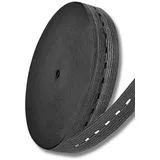 Lochgummi 25 m Rolle Schwarz oder Weis 10 mm 15 mm 20 mm 25 mm 30 mm (20 mm, Schwarz)