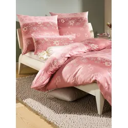 Bettwäsche BIERBAUM Gr. 2, rosa (rosenholz), B/L: 155cm x 200cm, , Mako-Satin, B/L: 80cm x 80cm, Mako-Satin, 100% Baumwolle, Bettwäsche