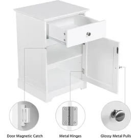 Yaheetech Nachtschrank Kommode Boxspringbett Nachttisch Nachtkommode mit Stauraum 40 x 35 x 60 cm Schlafzimmer Weiß