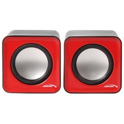 Audiocore AC870 Stereo, 2.0 PC-Lautsprecher (6 W, Lautstärkeregelung) rot