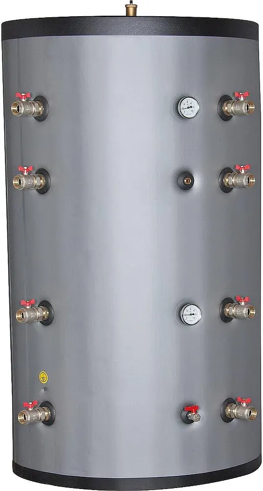 Pufferspeicher, Solarspeicher 1000 Liter mit zwei Wärmetauschern, mit Weichschaumisolierung