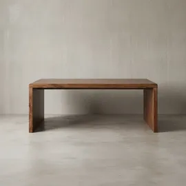 KADIMA DESIGN Schreibtisch BOHA Massiv-Holz Computertisch 200 cm breit Echtholz Design Ablage Büro-Tisch