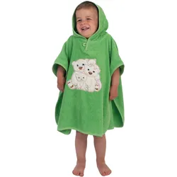 Badeponcho WEWO FASHION "8031", grün, Frottier, Hausmäntel, Kapuze