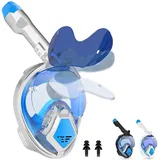 Schnorchelmaske Faltbar Anti-Fog CO2-Sicher Snorkel Mask, Tauchmaske Vollmaske, Schnorchelset Alternative, tauchmaske für Jugendliche und Erwachsene (s/m)