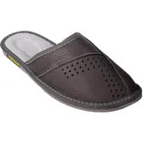 APREGGIO - Hausschuhe Herren Leder - Slippers Leder - Herrenhausschuhe - Hausschuh Männer Pantoffel - Slipper - Schwarz - Größe 47 EU - 47 EU