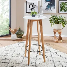 KADIMA DESIGN Bartisch, Eichenholz, runde Tischplatte, 50 kg Belastbarkeit.