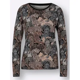 CREATION L Shirt in schwarz-sand-bedruckt | Gr.: 44