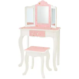 Teamson Kids Fantasy Fields Kinder Schminktisch Mit Spiegel Und Hocker Frisiertisch Rosa TD-11670Q