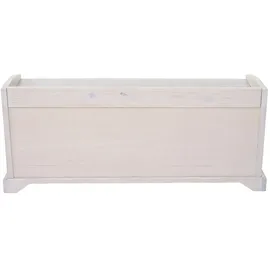 Mendler Sitzbank Bienne, Aufbewahrungsbox, 3 Körbe, Kubu-Rattan-Geflecht, 112x46x37cm ~ weiß