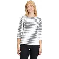 Betty Barclay Damen Ringelshirt mit U-Boot-Ausschnitt Weiß/Dunkelblau,46 - 46