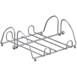 Relaxdays Serviettenhalter, mit Beschwerer, für 33x33 cm Servietten, Edelstahl-Optik, Serviettenständer, Metall, silber