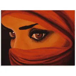 Artland Glasbild »Tuareg-Die von Gott Verlassene«, Frau, (1 St.), in verschiedenen Größen Artland Farbe Bild(er): rot