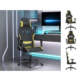 vidaXL Gaming-Stuhl mit Massagefunktion Schwarz und Hellgrün Stoff