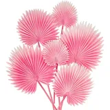 luxuskollektion Kunstpflanze Palmenblätter PU Stiel 6er Blumengesteck Deko Rosa
