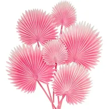 luxuskollektion Kunstpflanze Palmenblätter PU Stiel 6er Blumengesteck Deko Rosa