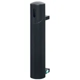 Proregal Robuster Wandascher 145 cm Rohrlänge zum Einbetonieren 1,4 Liter, HxBxT 51 x 10 x 17 cm Stahl Grau