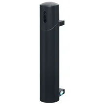 Proregal Robuster Wandascher 145 cm Rohrlänge zum Einbetonieren 1,4 Liter, HxBxT 51 x 10 x 17 cm Stahl Grau