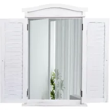 MCW Wandspiegel mit Fensterläden, weiß