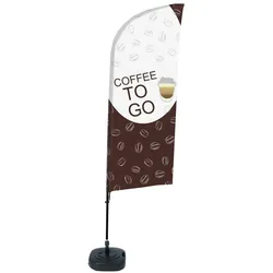 SHOWDOWN Displays Showdown Beachflag - Komplett-Set - Coffee To Go Englisch - Braun/Schwarz