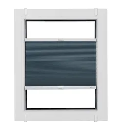 Wabenplissee SUNLINES "Budget Wabe Verdunklung", blau (blau, weiß), B:80cm H:220cm, Obermaterial: 85% Polyester, 15% sonstige Fasern, Plissees, Klemmfix, glatt