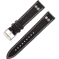 Laco Leder Fliegerband 22mm 402205.XL - schwarz mit hellen Ziernähten