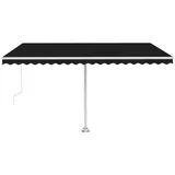 vidaXL Markise Manuell Einziehbar mit LED 400x350 cm Anthrazit