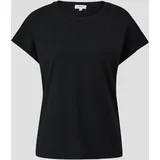 s.Oliver T-Shirt mit Häkelspitzen-Einsatz, Damen, schwarz, 46