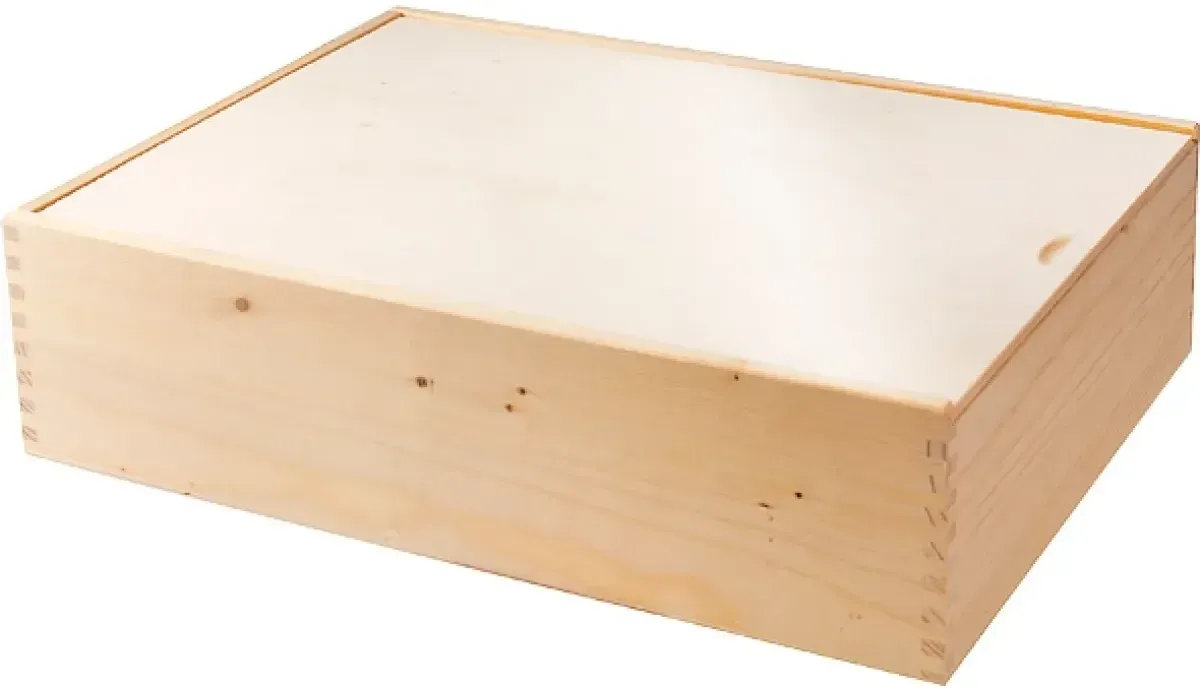 Holzkiste mit Schiebedeckel für 3 Flaschen