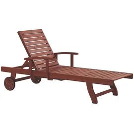 Beliani Gartenliege 196 x 64 x 74 cm Dunkelbraun