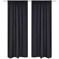 vidaXL Verdunkelungs-Vorhänge mit Schlaufen 135 x 245 cm Schwarz blackout