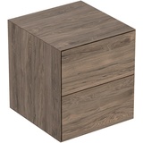 Geberit ONE Seitenschrank 2 Schubladen, Nussbaum hickory / Melamin Holzstruktur