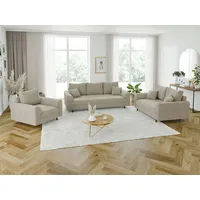 s-style möbel Sitzgarnitur, 3+2+1 Henrik Beige, Boucle