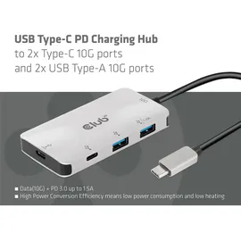 Club 3D CSV-1543 USB-C® 4 Ports und 2x USB-Typ-A 10G Ports