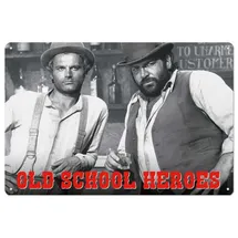 Blechwaren Fabrik Braunschweig GmbH Bud Spencer & Terence Hill Blechschild Old School Heroes 20 x 30 cm