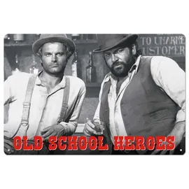Blechwaren Fabrik Braunschweig GmbH Bud Spencer & Terence Hill Blechschild Old School Heroes 20 x 30 cm