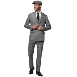Opposuits Kostüm SuitMeister 20s Gangster, Kostümanzug mit Weste im Stil der 20er Jahre grau L