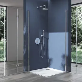 doporro Ravenna26 Eck-Duschkabine mit Falttür rechts 75 x 190 cm transparent ESG-Sicherheitsglas D648360641500